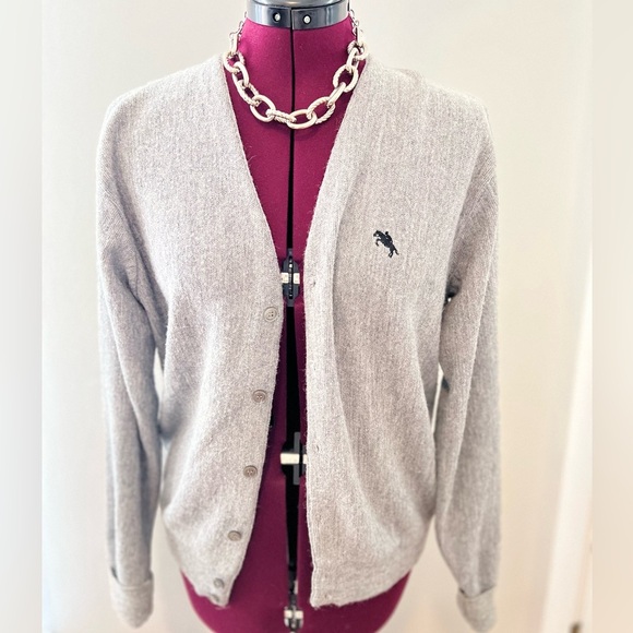 Cardigan size Medium brand is Steeplechase.  Color is a medium heather gray. - Picture 1 of 3